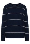 Stucture stripe Pullover - Deep Denim Blue Melange