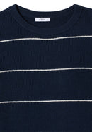 Stucture stripe Pullover - Deep Denim Blue Melange