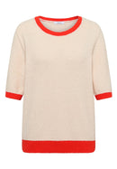 Bouclé Short Sleeve Jumper - Cherry Tomato Orange