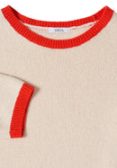 Bouclé Short Sleeve Jumper - Cherry Tomato Orange