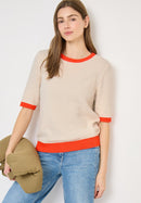 Bouclé Short Sleeve Jumper - Cherry Tomato Orange