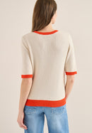 Bouclé Short Sleeve Jumper - Cherry Tomato Orange