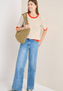 Bouclé Short Sleeve Jumper - Cherry Tomato Orange