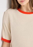 Bouclé Short Sleeve Jumper - Cherry Tomato Orange