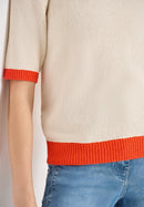 Bouclé Short Sleeve Jumper - Cherry Tomato Orange
