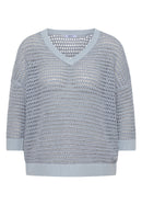 Structured Fancy Yarn Mix Knit - Diamond Blue