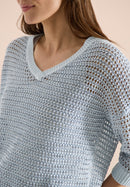 Structured Fancy Yarn Mix Knit - Diamond Blue