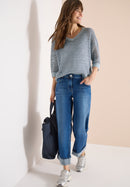 Structured Fancy Yarn Mix Knit - Diamond Blue