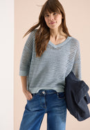 Structured Fancy Yarn Mix Knit - Diamond Blue
