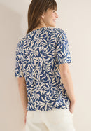 Print V-Veck Tunic - Sporty Denim Blue
