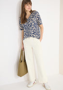 Print V-Veck Tunic - Sporty Denim Blue