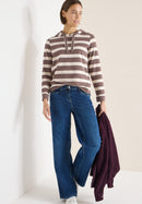 Striped T-Shirt Hoody - Urban Taupe