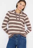 Striped T-Shirt Hoody - Urban Taupe