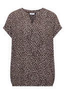 Minimal Print Blouse - Brown Cacao