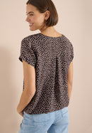 Minimal Print Blouse - Brown Cacao