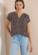 Minimal Print Blouse - Brown Cacao