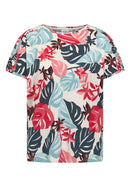 TOS AOP Print Mix T-Shirt - Light Alabaster White