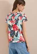 TOS AOP Print Mix T-Shirt - Light Alabaster White
