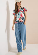 TOS AOP Print Mix T-Shirt - Light Alabaster White