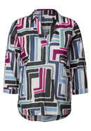 Multicolor Light Cotton Blouse - Light Alabaster White