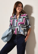 Multicolor Light Cotton Blouse - Light Alabaster White