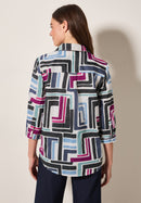 Multicolor Light Cotton Blouse - Light Alabaster White