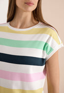 Multistripe T-Shirt - Vanilla White