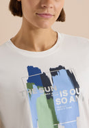 Multicolour Front Print T-Shirt - Vanilla White