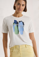 Multicolour Front Print T-Shirt - Vanilla White