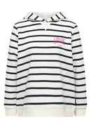 Striped Hoody With Chest Print - Universal Blue