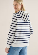 Striped Hoody With Chest Print - Universal Blue