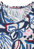 Multi Print Lace Shoulder T-Shirt - Universal Blue