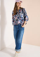 Cotton Print Blouse - Universal Blue