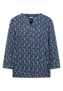 Print Lurex Blouse - Universal Blue