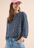 Print Lurex Blouse - Universal Blue