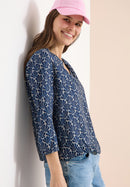 Print Lurex Blouse - Universal Blue