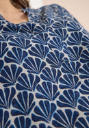 Print Lurex Blouse - Universal Blue