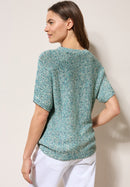 Mouliné Tape Yarn Vest - Cool Salvia Green