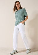 Mouliné Tape Yarn Vest - Cool Salvia Green