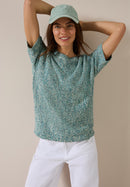 Mouliné Tape Yarn Vest - Cool Salvia Green