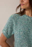 Mouliné Tape Yarn Vest - Cool Salvia Green