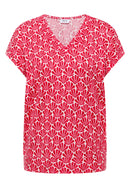 Minimal V-Neck Shirt - Glazed Apple Red