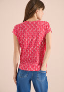 Minimal V-Neck Shirt - Glazed Apple Red