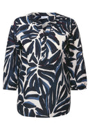 Printed Light Cotton Blouse - Urban Dark Blue
