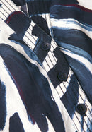 Printed Light Cotton Blouse - Urban Dark Blue