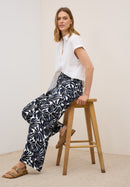 Neele VIS Crepe AOP Trousers - Urban Dark Blue