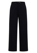 Neele Check Tape Detail Trousers - Urban Dark Blue