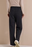 Neele Check Tape Detail Trousers - Urban Dark Blue