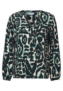 All Over Print Blouse - Ink Green