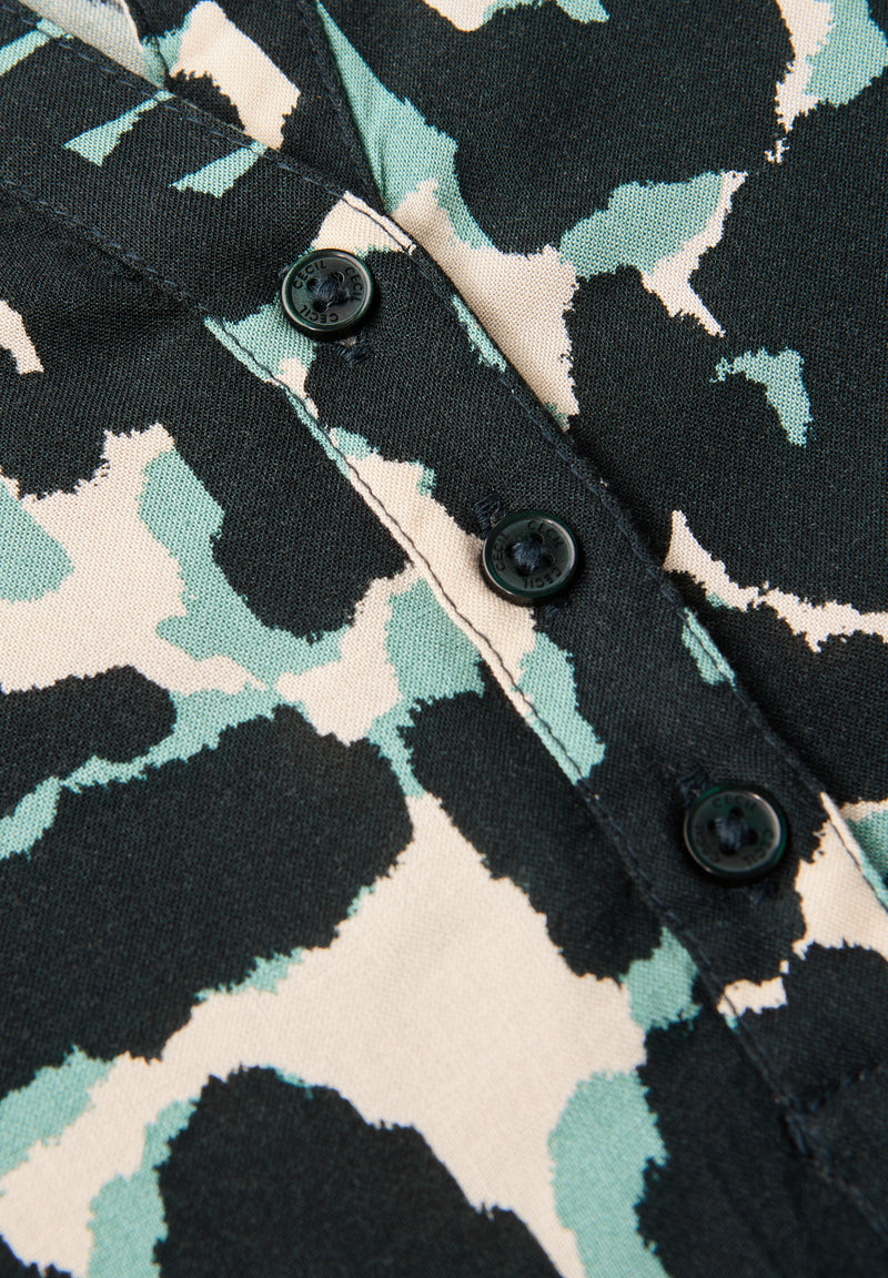 All Over Print Blouse - Ink Green